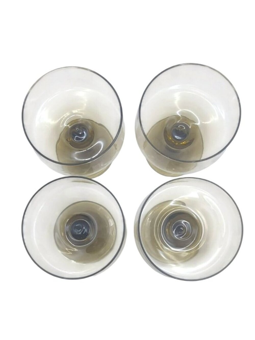 Libbey Tawny Accent Smoky Brown Champagne Coupe Glasses Set Of 4 Vintage 70s - Picture 3 of 8